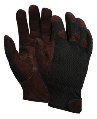 MCR 920 Multi-Task Gloves, Brown leather Palm and Fingertips, 1 Pair