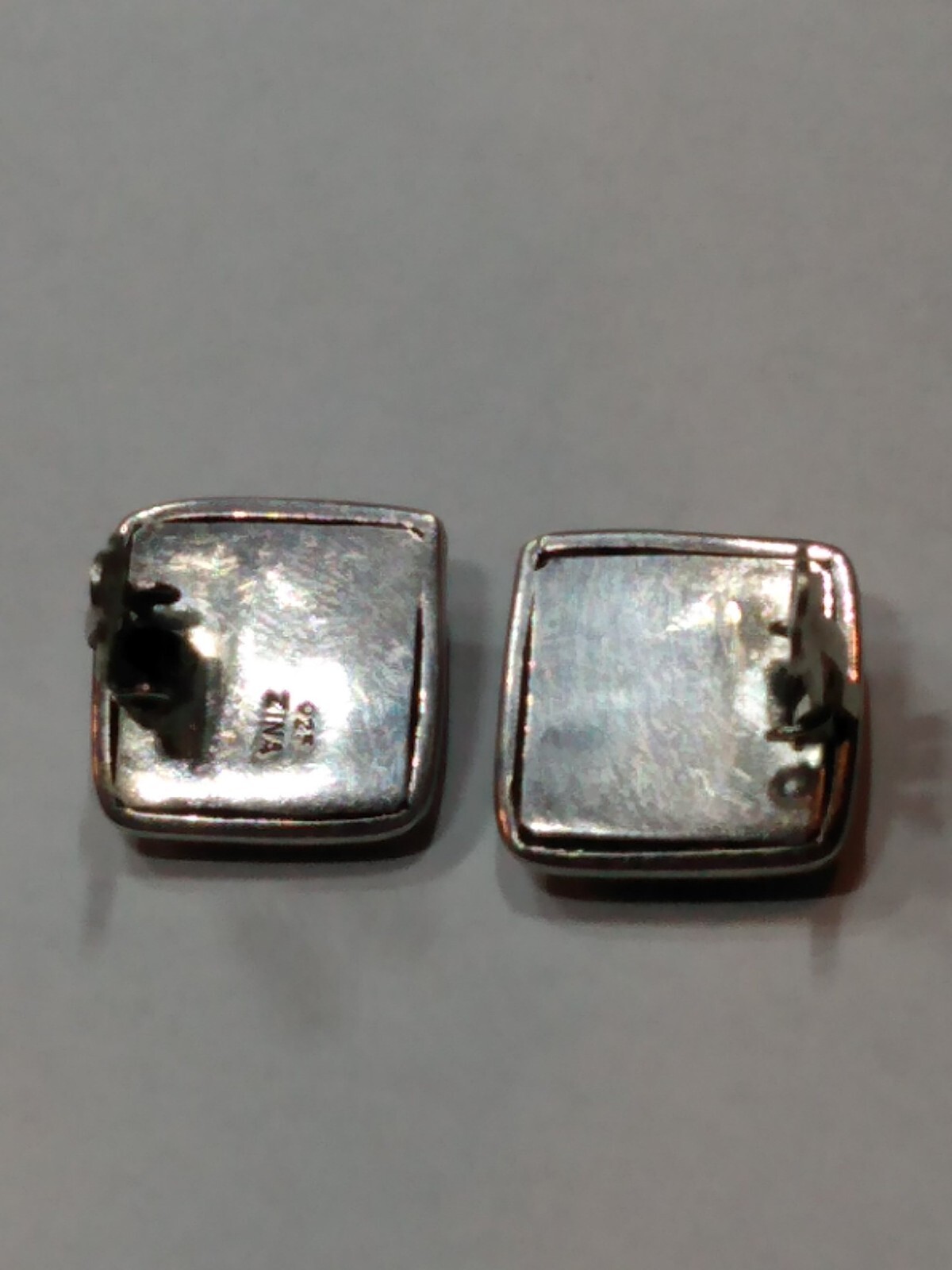 Square Ribbed Earrings ZINA Classic Sterling Silver Square ribbed Clip Earrings 5/8” long ...