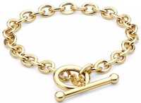 9ct Yellow Gold T-bar Bracelet 19.5cm/8 Uk + Free Gift 9ct Yellow Gold T-bar Bracelet 19.5cm/8 Uk + Free Gift