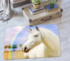 3D Rainbow Unicorn AHO181025 Animal Non Slip Rug Mat Elegant Photo Carpet Romy