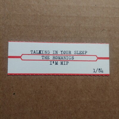 THE ROMANTICS Talking In Your Sleep JUKEBOX STRIP Record 45 rpm 7''