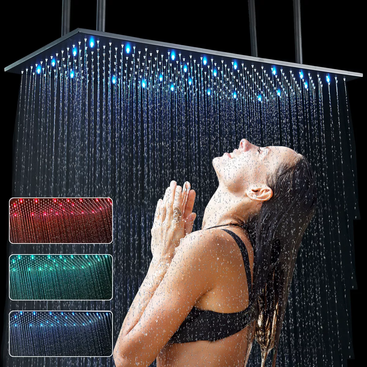 overhead rainfall shower head