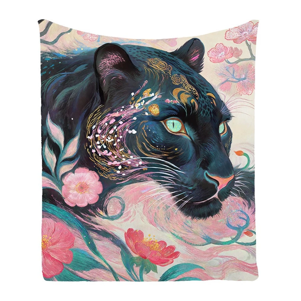 Leopard Panther Comfy Bedspread Sofa Couch Throw Blanket Holiday Birthday Gift - Image 4 of 4