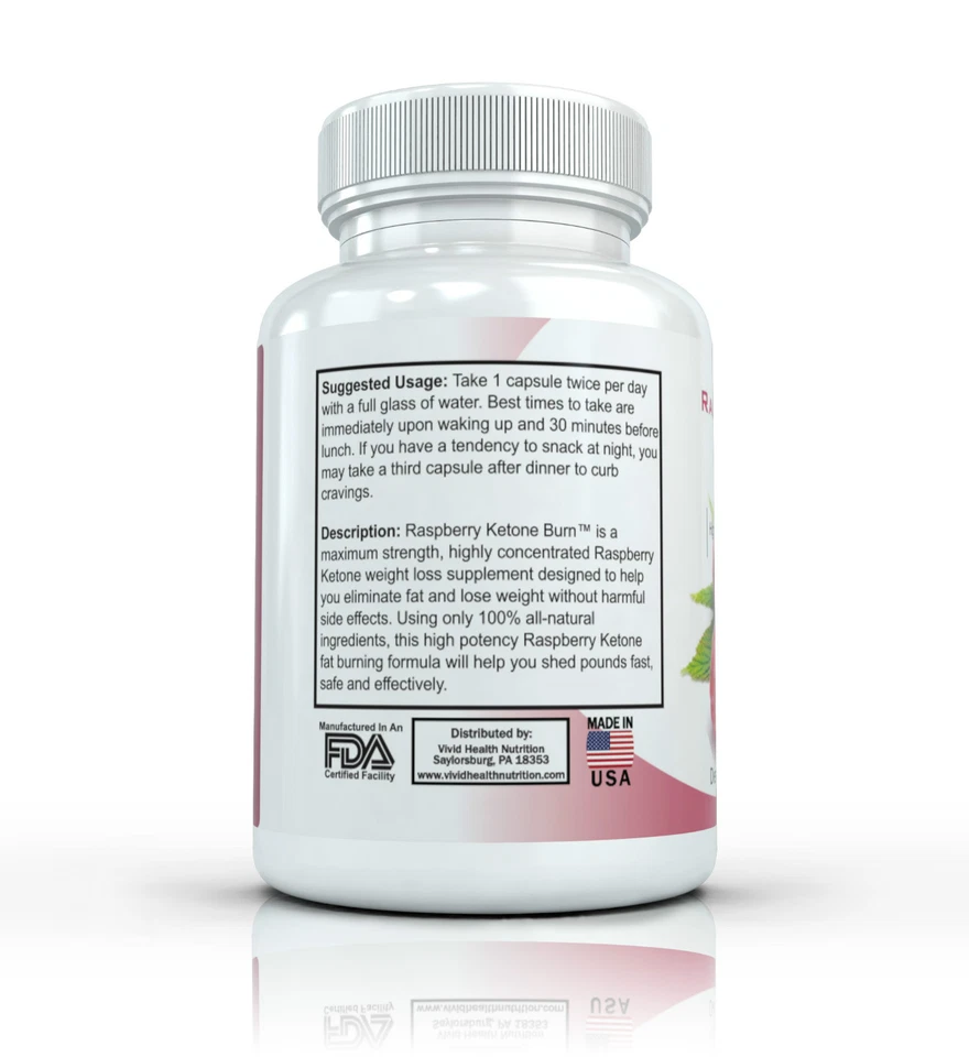 Himbeer Keton VERBRENNUNG: #1 Beste Fatburner Diätpillen Natürliche Gewichtsverlust Ketone - Bild 4 von 4