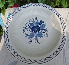 Vintage Adams Baltic Old Backstamp  Blue & White Ironstone Shallow Bowl 8"×2"