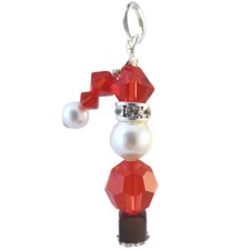 Christmas Sant Pendant made with Swarovski Crystal elements, 925 Sterling Silver