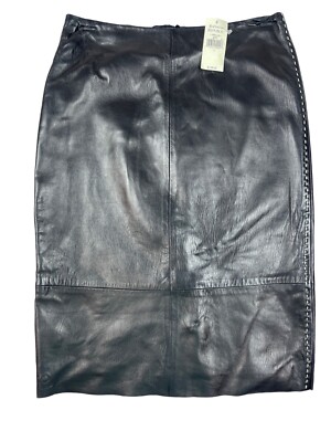 Banana Republic Black Leather Tube Skirt Szize 2 (EU 32) - NWT