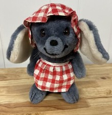 Dakin 1974 Vintage 9" Plush Mouse Giant Ears Checkered Apron