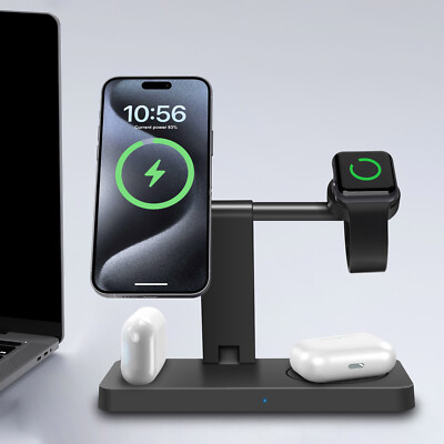 4in1 Wireless Charging Stand for Apple iPhone 16 Pro/15 AirPods iWatch 10/Ultra2