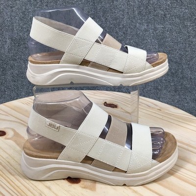 JBU By Jambu Sandals Womens 6.5 M Ava Casual Wedge Strappy Slingback Beige