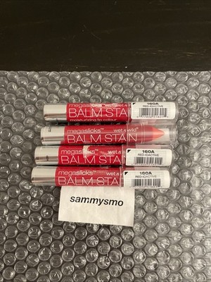 Wet N Wild Megaslicks Balm Stain 160a Red ioactive x4