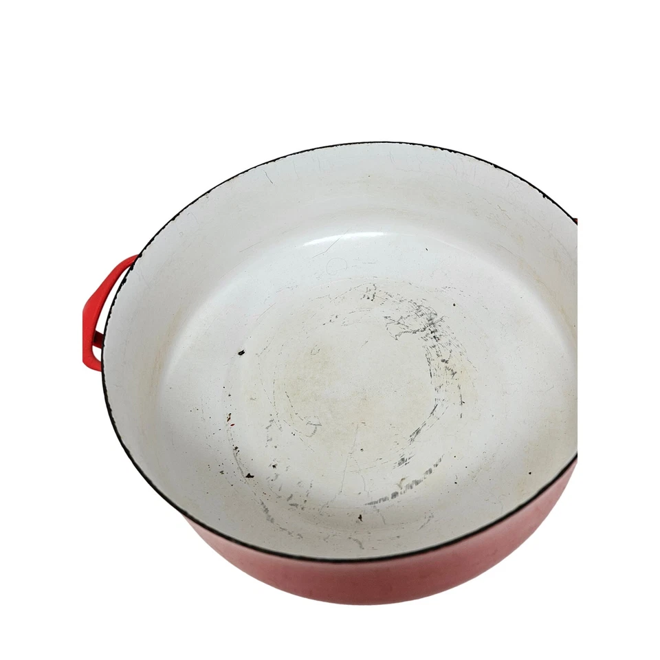 Olla vintage Dansk 4 cuartos grande esmalte rojo holandesa sobre estilo Koben danesa moderna  Foto 4 de 4