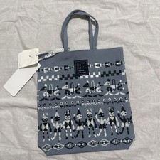 mina perhonen Fun Tote Bag Blue Gray Canvas Cotton Unused New