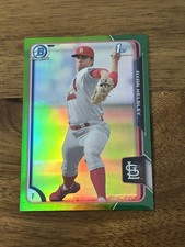 Ryan Helsley 2015 Bowman Draft 1st Bowman Chrome Green Refractor/99 Cardinals
