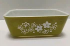 Vintage PYREX Spring Blossom Green-Crazy Daisy #40 Baking Dish–7" X 4"