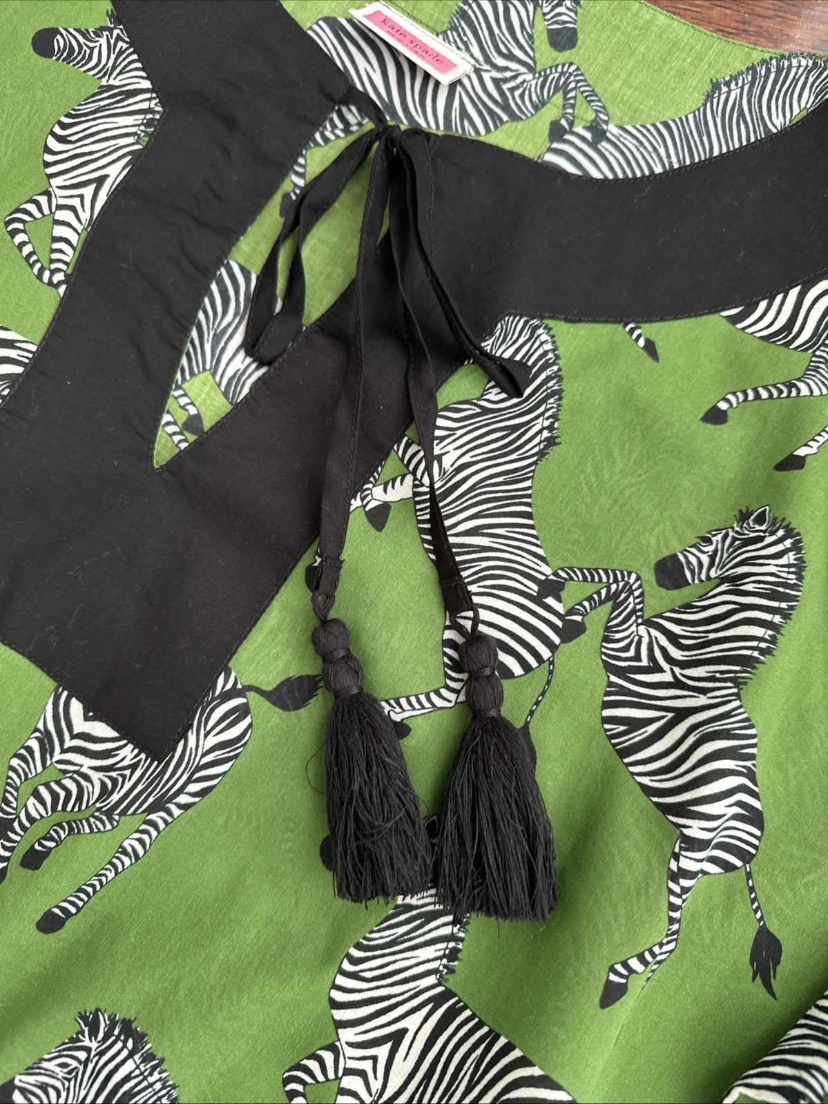 Costume da bagno copricostume o tunica Kate Spade stampa zebrata con tasche taglia large