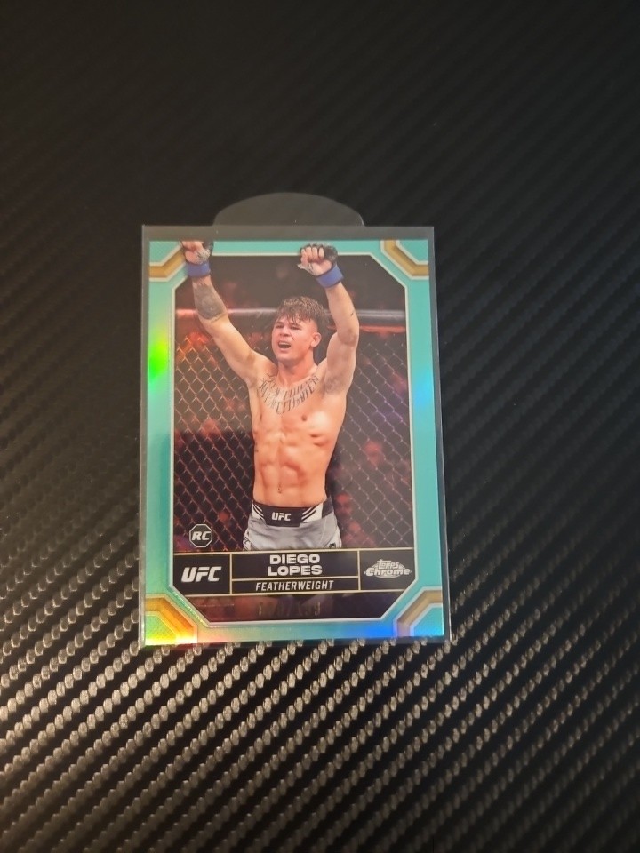 2024 Topps Chrome UFC Diego Lopes #26 Rookie RC Aqua Refractor 009/199