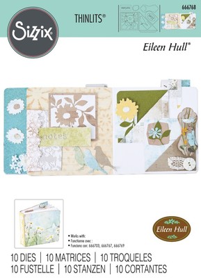 Sizzix Thinlits Die Set By Eileen Hull 10/Pkg-Floral Pocket And Paperclips