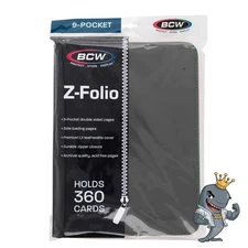 BCW Z-Folio 9-Pocket ZIPPER  Album - Gray - FREE SHIP