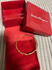 Salvatore Ferragamo Bangle Gold Metal Jewelry Authentic Elegant