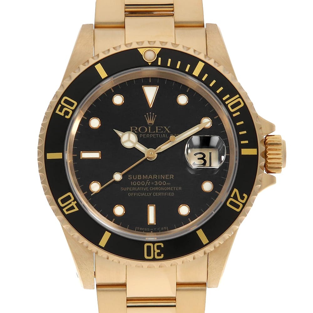 ROLEX black second 16618 S Number all tritium SUBMARINER hand mens Date - vintagewatches.pk