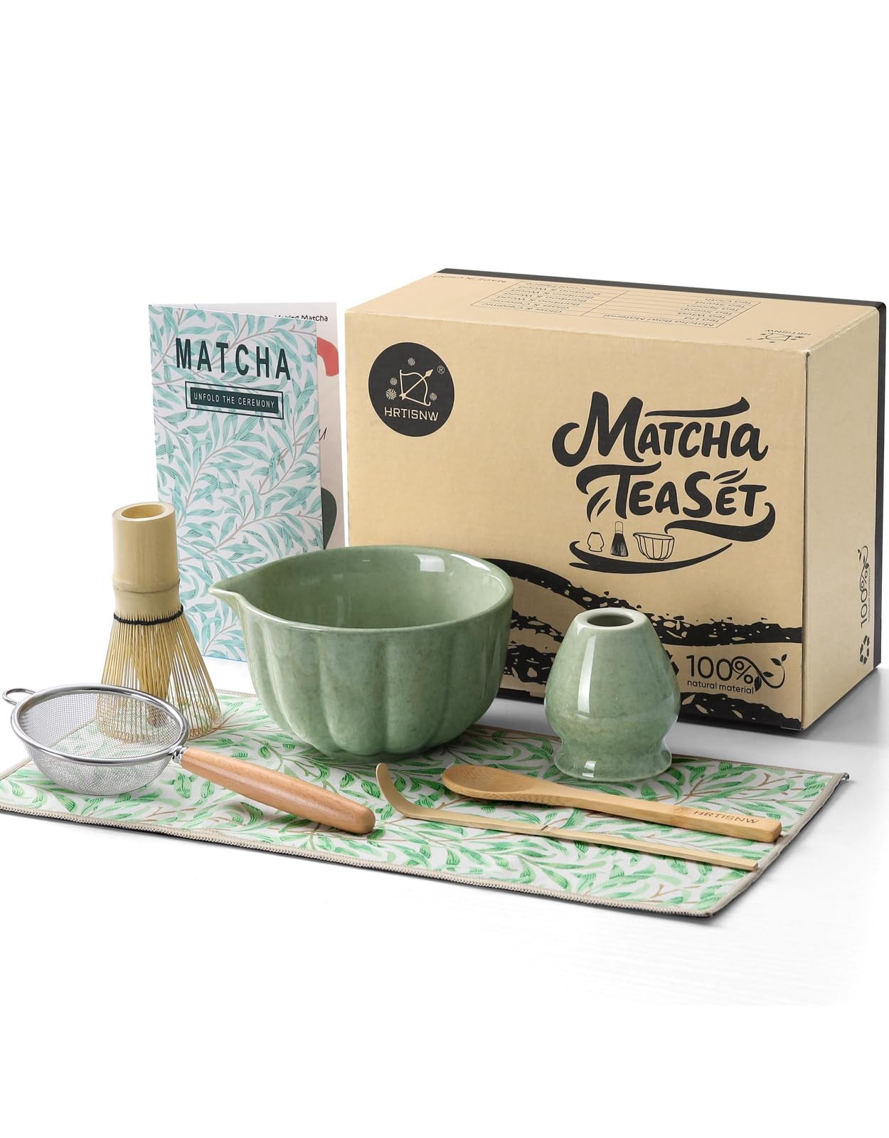 Matcha Whisk Set, 7 Pcs, Matcha Kit Includes Matcha Bowl, Ma