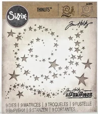 Swirling Stars Sizzix Thinlits Thin Metal Star Die Set by Tim Holtz 663095 NEW!