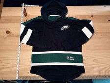 Rare Embroidered Philadelphia Eagles Pullover Hoodie, Black, est Size M