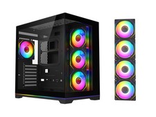 DIYPC ARGBDC200BK ATX Gaming Case with 4 ARGB Fans Black