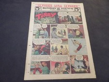 Terry & the Pirates by Caniff - Apr 15, 1945 - Tab-Size Sunday - Milton Berle