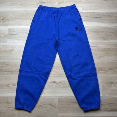 Stussyジャージ［Made in USA］ Nike X Stussy Blue Acid Wash Cuffed Fleece Pants Jogger Sz. Medium