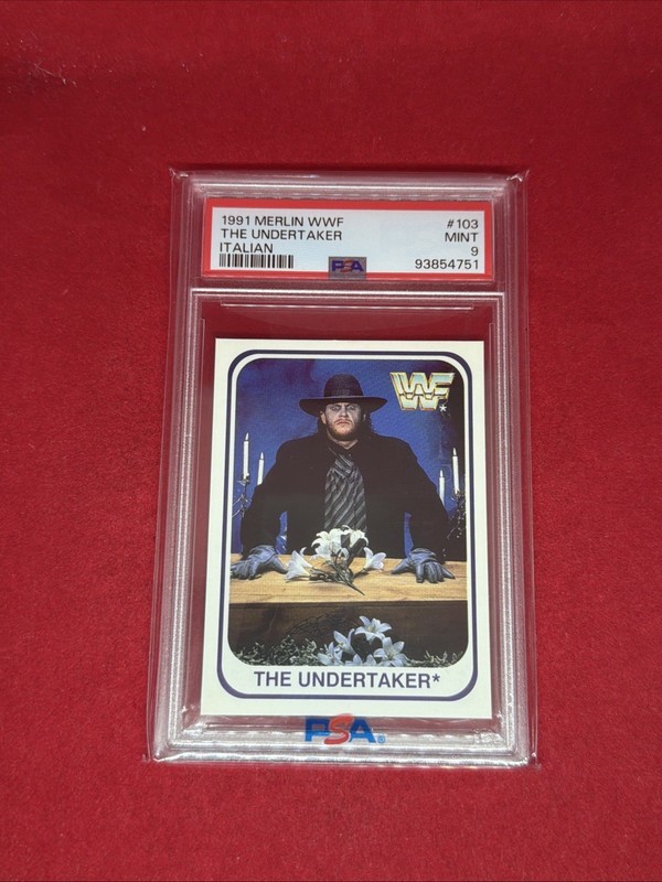 1991 Merlin WWF The Undertaker Italian Rookie Card #103 PSA 9 - WWE Wrestling