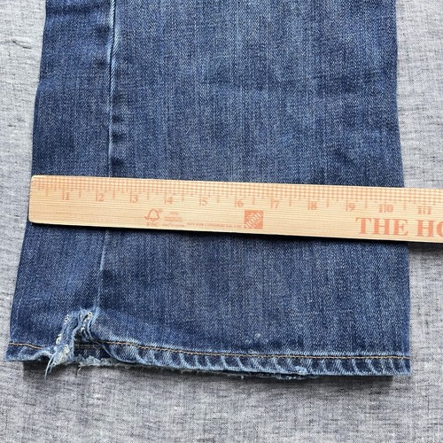 VTG Abercrombie Fitch Men 34x32 Flare 1892 Blue Jeans Distress USA Rodeo Y2K - Picture 10 of 22