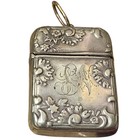 c1901 Antique Sterling Silver Match Safe Pendant gold Bale