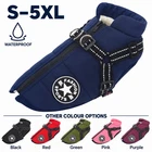 Dog Coat Waterproof With Harness Jacket Raincoat Winter Zip Coats Pet Hole Warm