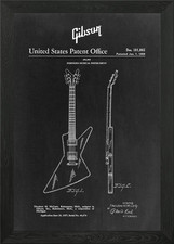 Gibson Explorer Gitarre Patent gerahmtes Wandbild Poster Leinwanddruck Bild
