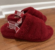 UGG Women's Fluff Yeah Slides Red Color Sz 11 Slippers Fall