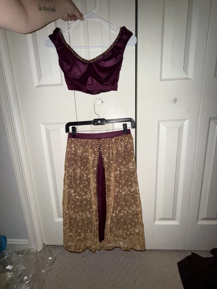 Disfraz de Baile Bollywood Dos Piezas con Tocado - Adulto Pequeño Foto 3 de 4