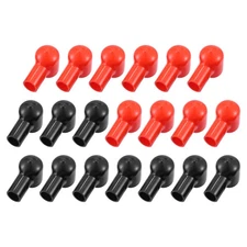 20pcs Tube Shape Battery Terminal Boot Covers Black Red