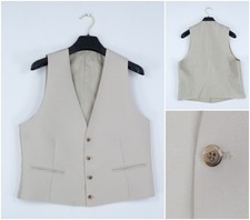 Mens Waistcoat Large Size US 42 Beige Evening Formal Wedding Dress Vest