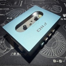 FiiO CP13 Portable Cassette Tape Player Sky Blue with case and bonus cassettes