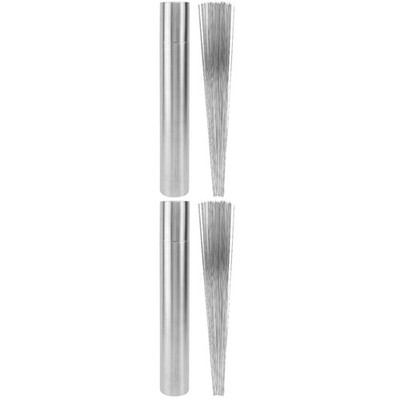 2 Count Metallspieß Grill Spiesse Edelstahl Grillspieße Grillstäbchen