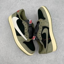 Travis Scott x Air Jordan 1 Low OG Olive Green Men's Basketball Sneakers