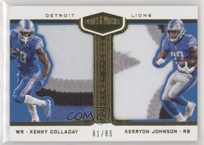 2018 Panini Plates & Patches 81/85 Kenny Golladay Kerryon Johnson Rookie RC 0c3