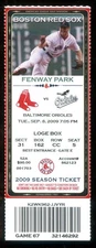 2009 September 8th Justin Turner Debut Ticket Orioles Red Sox Fenway Park