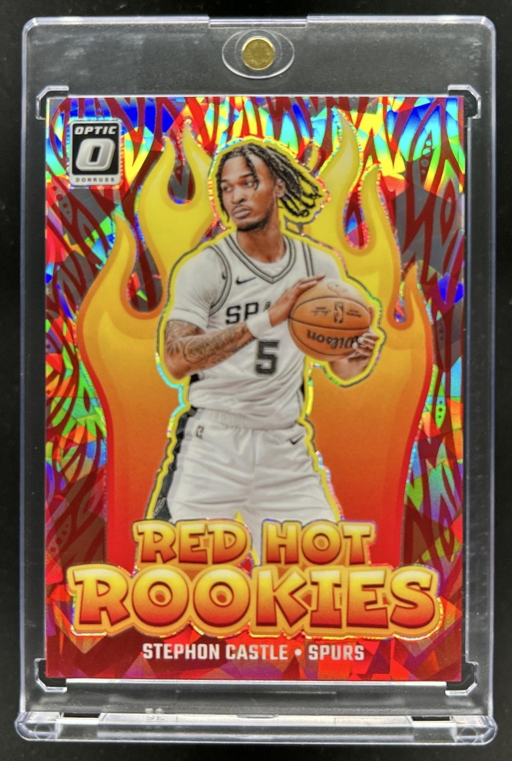 2024-25 Panini Donruss Optic Stephon Castle Red Hot Rookies Cracked Ice RC #/25