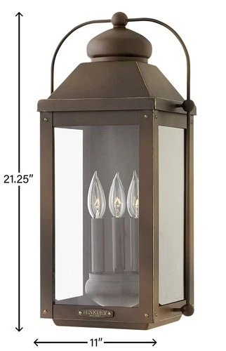 Anchorage 21 1/4"H Light Oiled Bronze Outdoor Wall Light - Picture 8 of 9