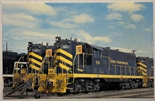 Detroit & Toledo Shore Line GP7 Locomotives Toledo OH 1971 Railroad Postcard