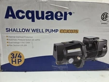 3/4HP Shallow Well Jet Pump,Cast Iron Well Depth Up to 25ft, 115V/230V Dual Volt