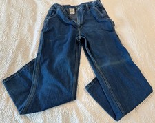 VTG Carhartt Jeans Mens 34x32 Dungaree Fit Carpenter Blue Denim B13 DST